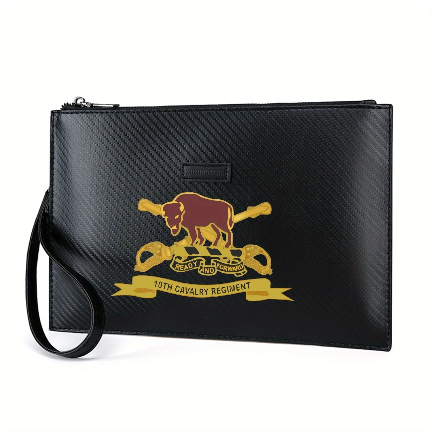 

Buffalo ready forward cavalry regiment Elegant Printed PU Men's Handbag Fashionable and Practical for Everyday Carry