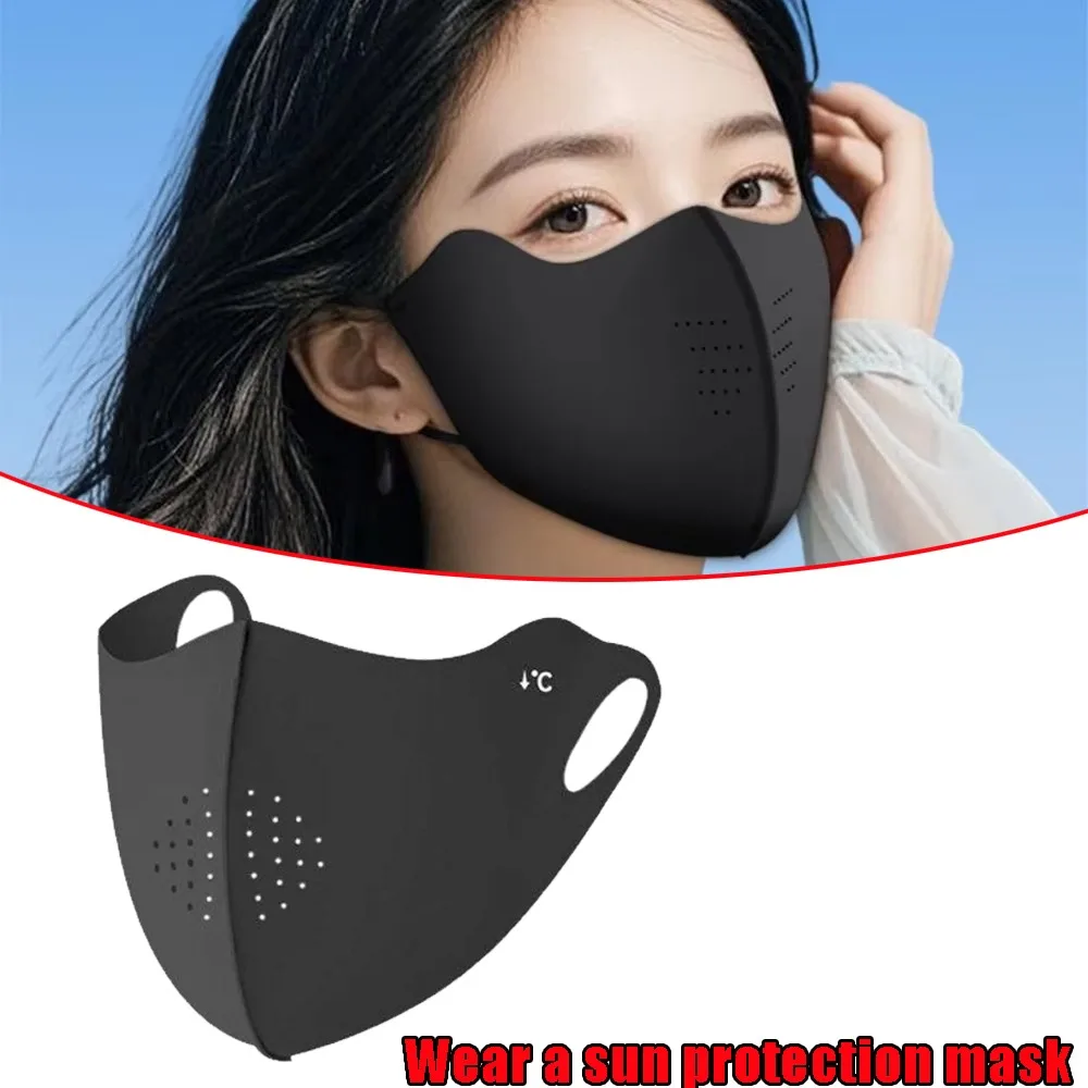 

Cooling Mask for Women Men Ice Silk Driving Summer Face Cover Lightweight Washable Breathable Cycling Shopping Sun Mask