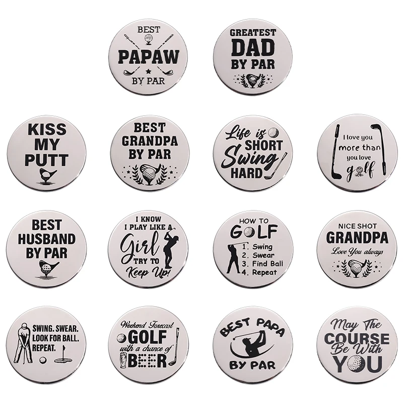 Golf Ball Marker W Magnetic Golf Cap Decorative Trendy Backpack Hat Clip Mark For Golfer Golf Ball Shoes Fun Phrases