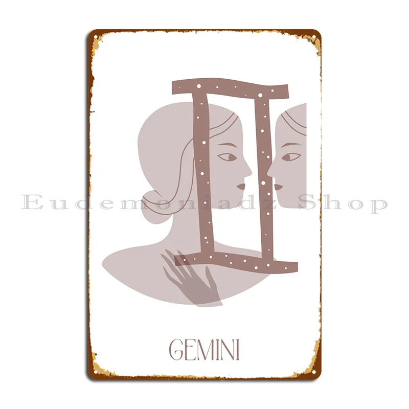 Gemini Metal Plaque Designer Cinema Garage Wall Mural Party Tin Sign Poster