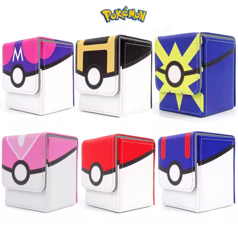 Pokemon Card Deck Storage Box PTCG Quick Ball Organizer Case for Magic: the Gathering MTG Commander TCG Sleeves Carrying Case