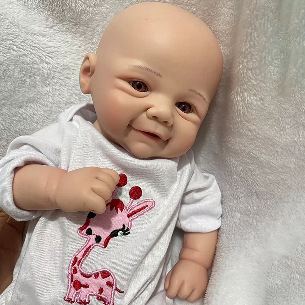 

17" Silicone Reborn Doll Lifelike Newborn Baby Girl Vivienne Open Eyes Kids Birthday Gift For Xmas New Year Halloween Festival