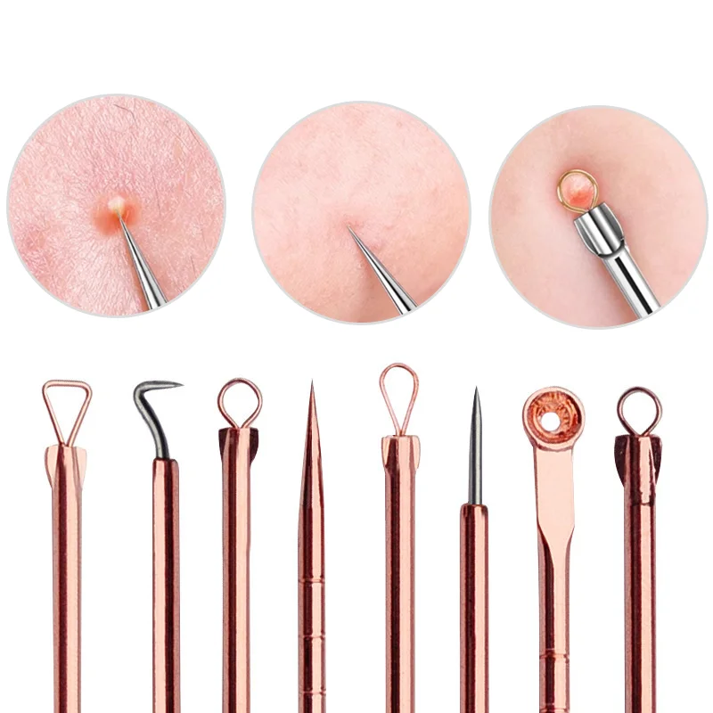 4pc/set Acne Blemish Remover Blackhead Extractor Ultra-fine Beauty Face Pore Cleaner Needles Set Acne Needle Facial Cleaner Skin
