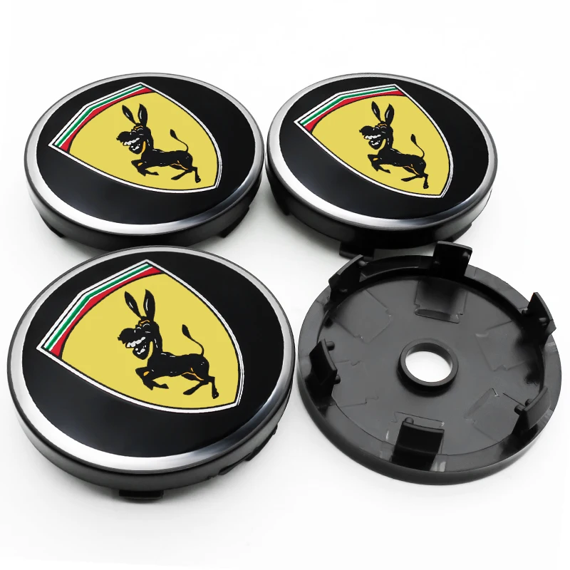 4pcs/set Universal 60mm Donkey Emblem Car Wheel Center Cap Hub Covers Badge For Honda Toyota Audi Ford Mazda KIA Accessories