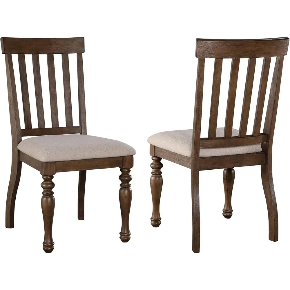 

Set of 2 Asian Hardwood Side Chairs, 300lb Capacity, 100% Polyester Fabric, Dining Room, Armhouse Style, 23.5 D x 22 W x 40 H, B