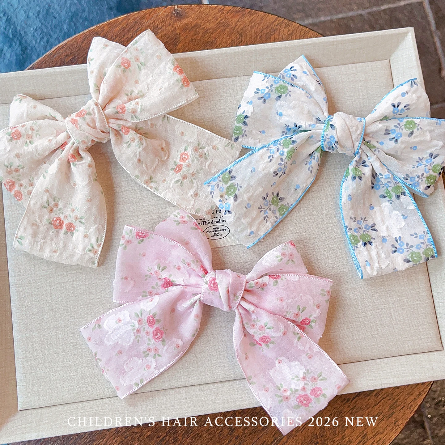 2026 Neue Coquette Süße Blumen-Chiffon Große Strukturierte Haarspange mit Schleife, Haarschonende Haarklammer für Babys, Kleinkinder und Kinder, Geschenk – Detail 2