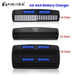 PALO 24/36/48 Slots 1.2V LCD Display Smart Battery Charger for AA AAA NiMh NiCd Rechargeable Batteries aa aaa Battery Charger