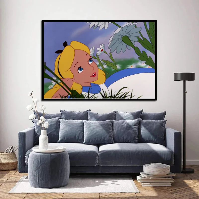 Canvas Painting Disney Cartoon Movie Alice In Wonderland Modern Interior Home Decor Posters for Bedroom Room Decoration Gift