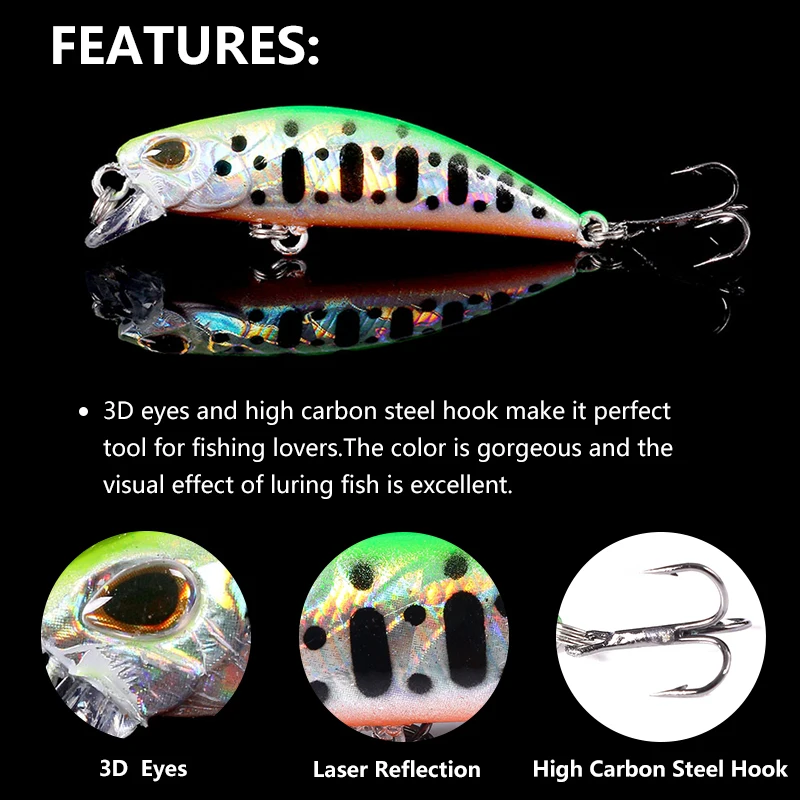 1 sztuk 5.8Cm 5.4g Pesca Jerkbait przynęta tonący Minnow przynęty twarda przynęta czarny Minnow Wobbler sprzęt wędkarski