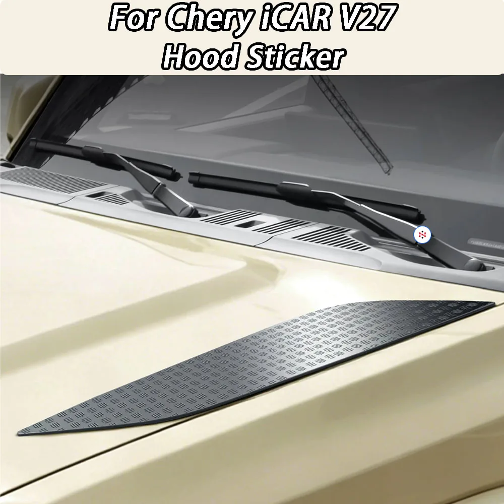 

Car Hood Decorative Stickers Fit For Chery iCAR V27 2026+ Modified Dark Kit Hood Sticker Car Off-road Exterior Accessories