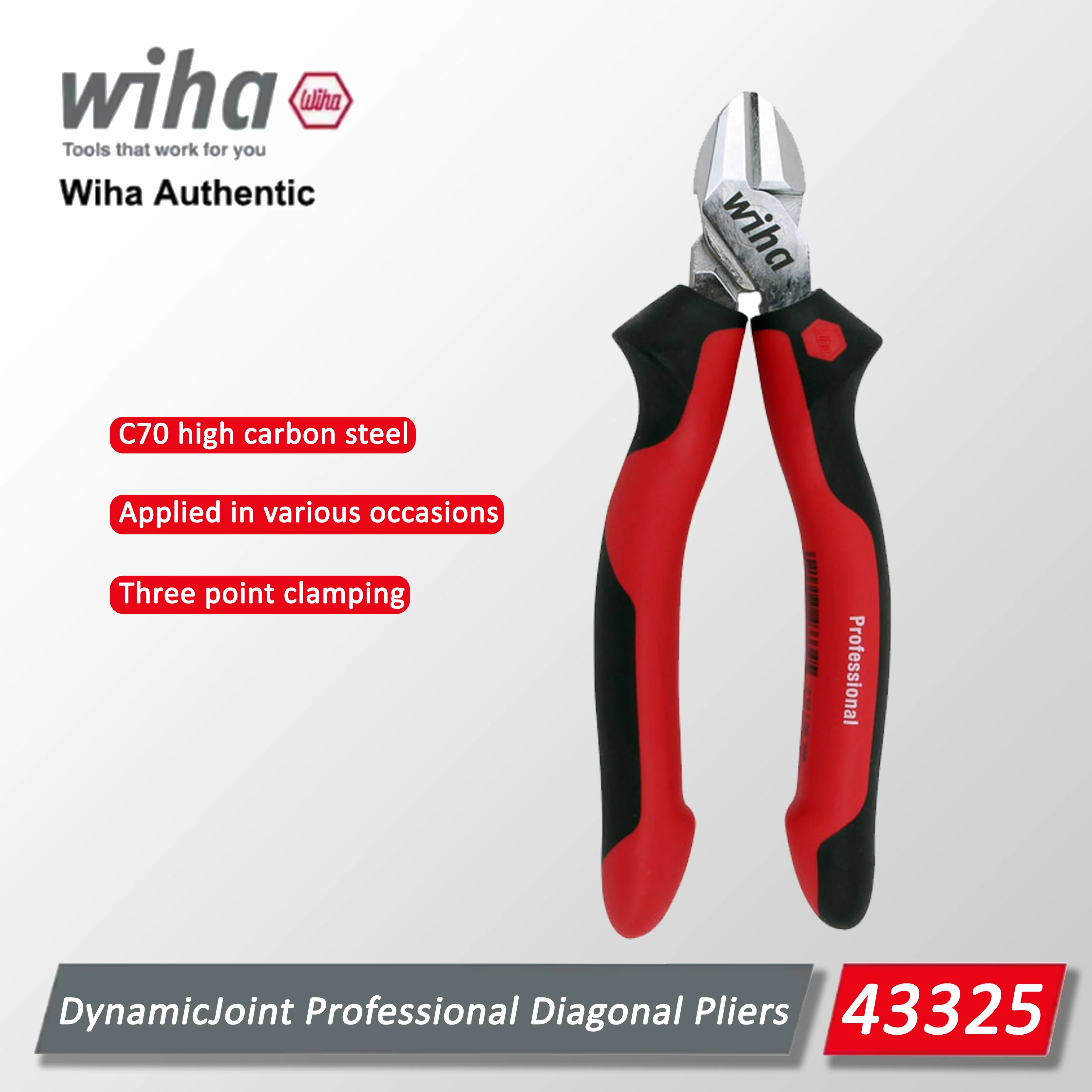 

Профессиональные наклонные плоскогубцы Wiha DynamicJoint, плоскогубцы для резки проволоки высокой твердости, ручной инструмент для обслуживания 43325