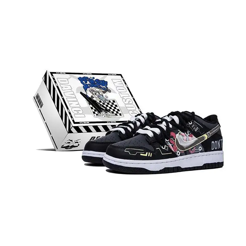 

[Невероятные мужские туфли для скейтборда Star Wars S-BOX]Nike Dunk Low, мужские черные, золотые