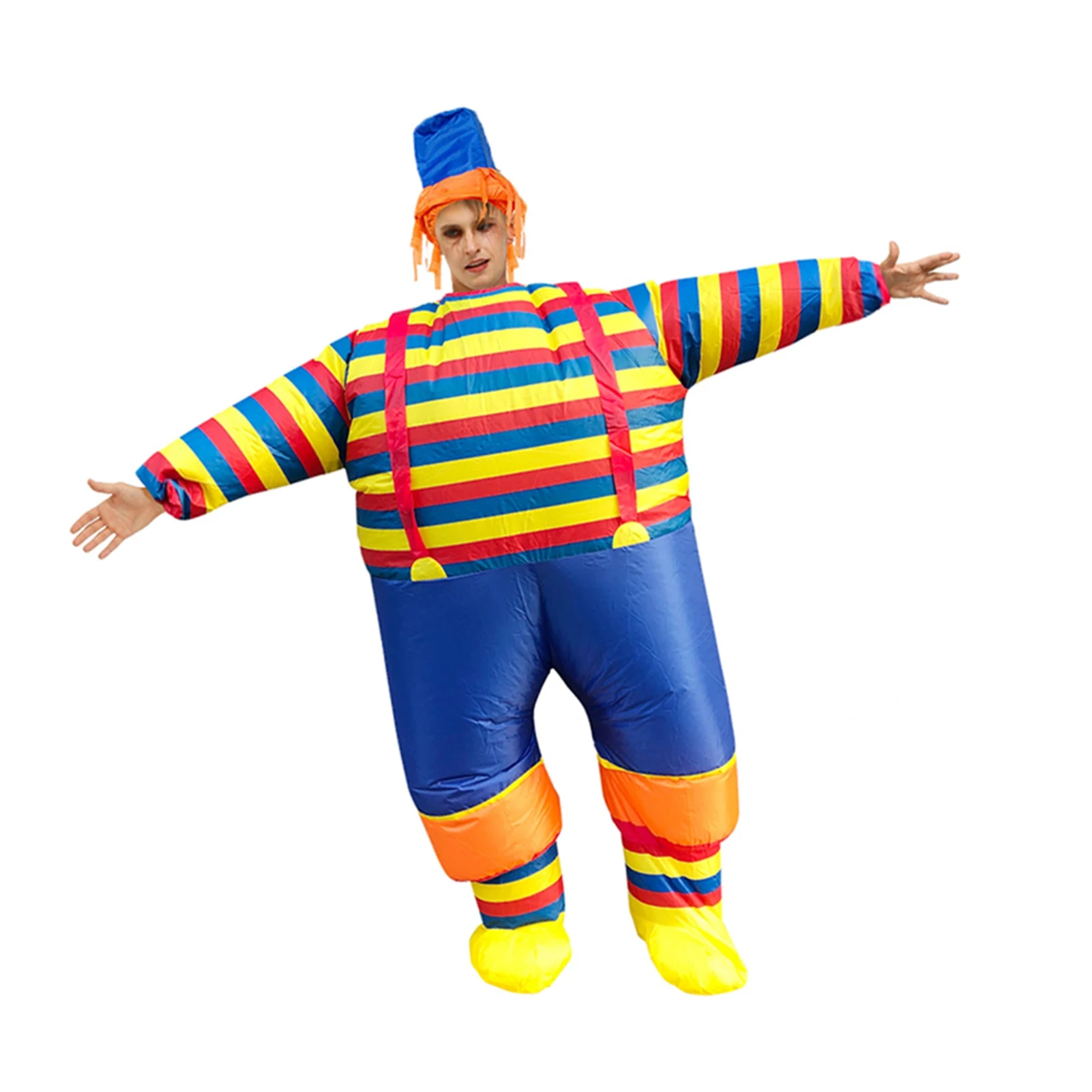 

Cosplay Party Jumpsuit Inflatable Clown Costume Blow Up Jumpsuit for Halloween Cosplay Party Christmas Adult Size