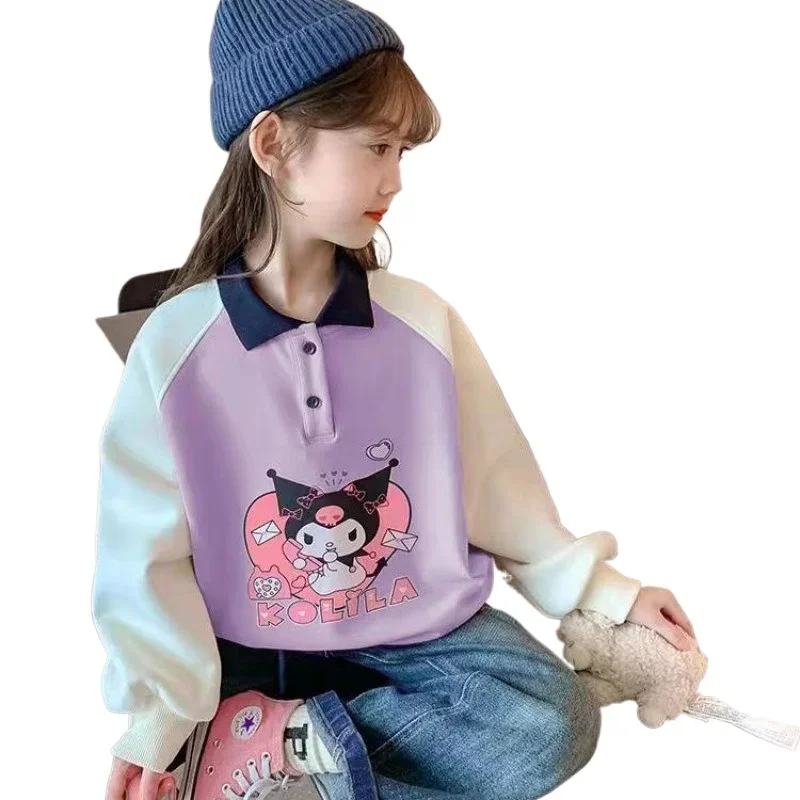 Sweat à capuche à manches longues pour enfants, vêtements décontractés de dessin animé mignon, chemise Kawaii, coeur girly, Sanurgente Ins, mode printemps automne, cadeaux jouets