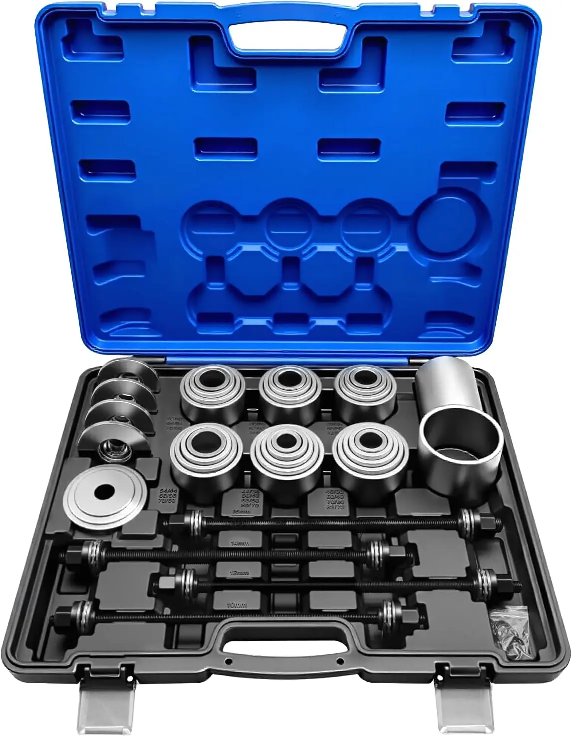 

37 шт. комплект тянущих и прессовых втулок, универсальный набор инструментов для втулок уплотнительных подшипников с 4 шпинделями и футляром