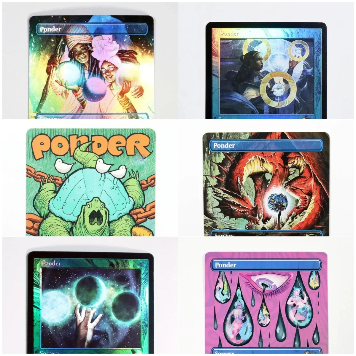 

Ponder Foil/Holo TCG Magical Proxy Black Top Quality Proxy Playing Cards Gathering Board Game Trading Cards