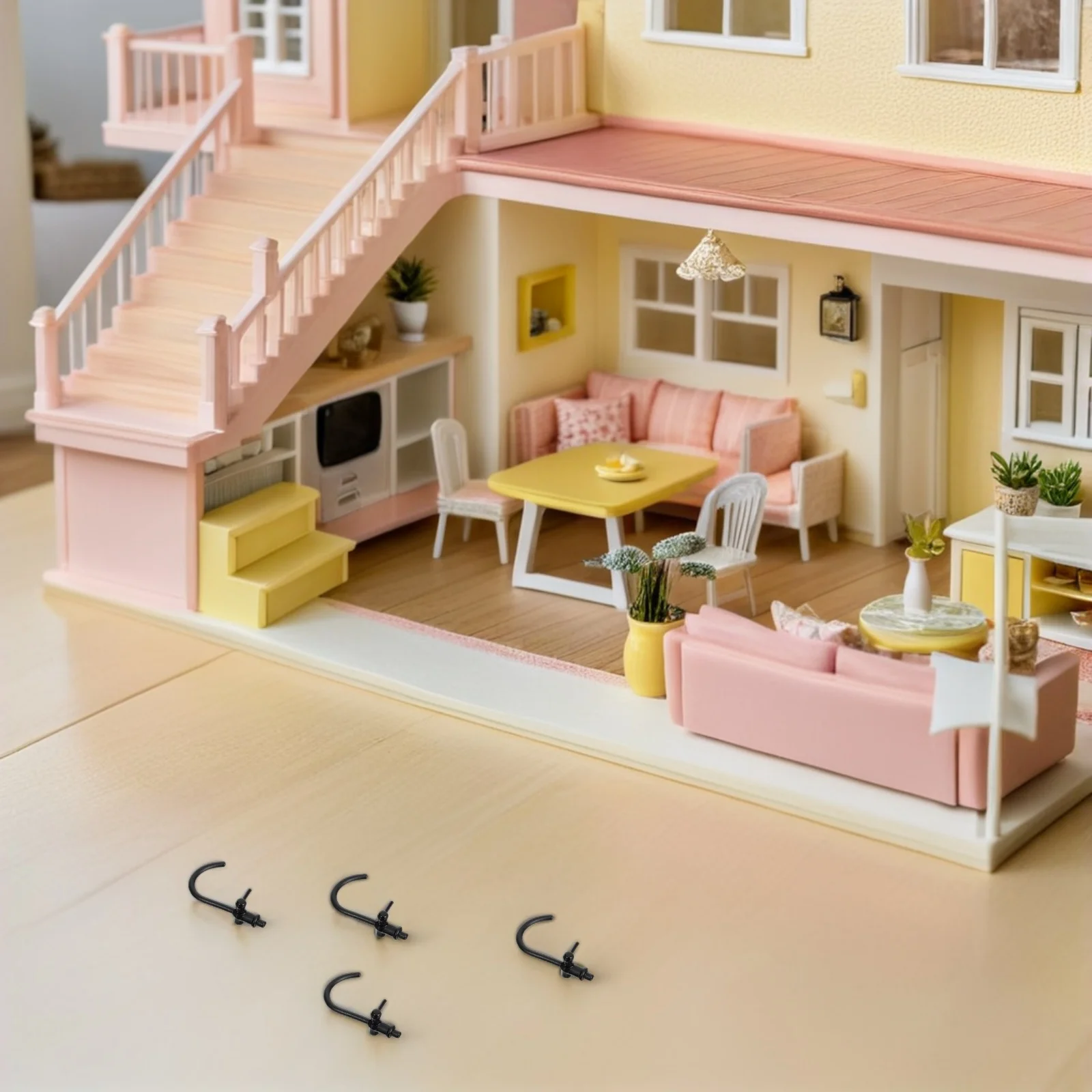 

5Pcs 1:12 Scale Miniature Faucet Realistic Tiny Mixer Tap Kitchen Bathroom Dollhouse Decoration Props Dollhouse Tap