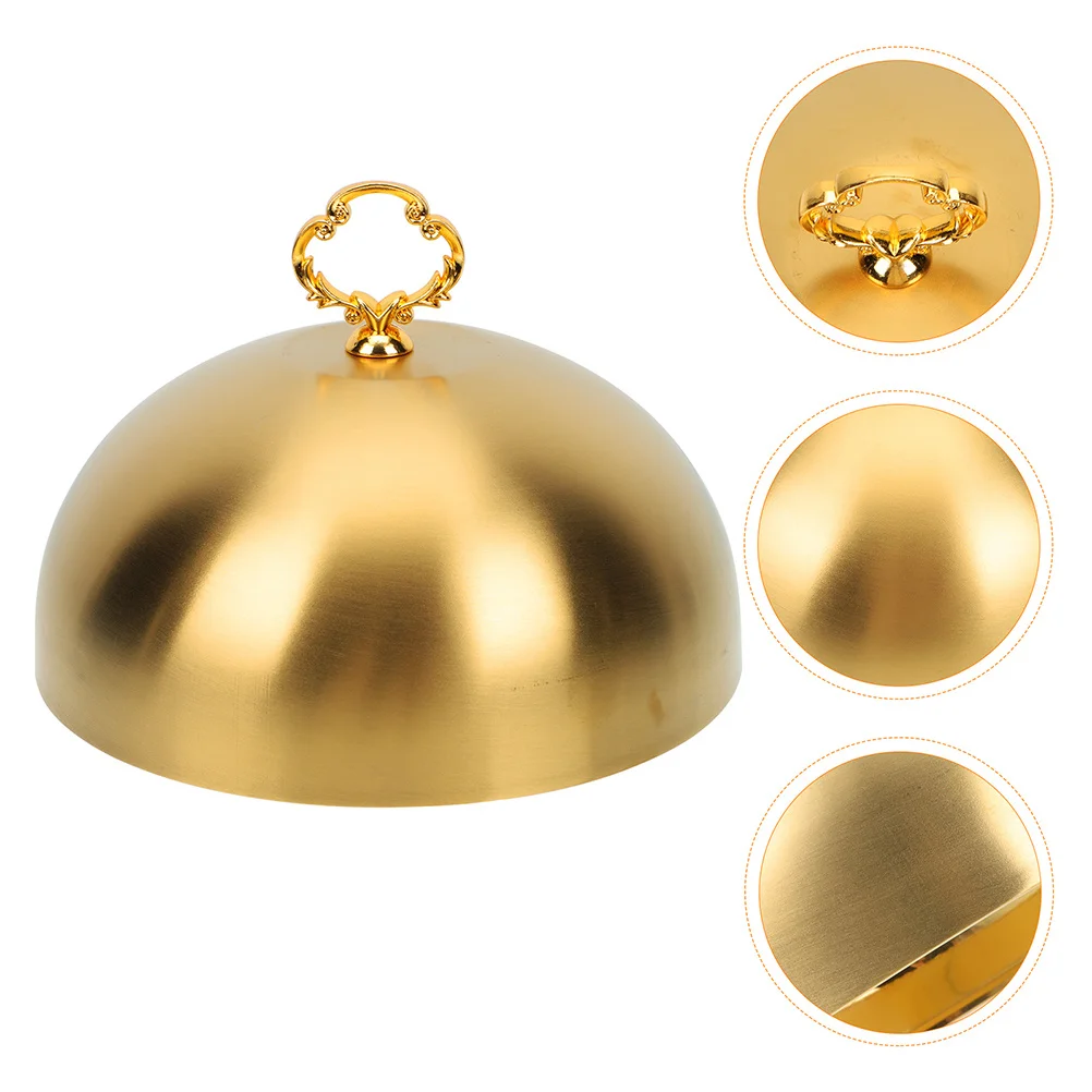 

Cheese Melting Dome Stainless Steel Round Basting Cover Steam Lid Handle Kitchen Food Cover Griddle Grill Anti Oil Splash 14cm