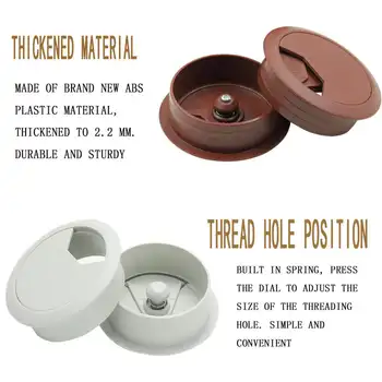 1/2/4 ks Kryt otvoru pro drát, zásuvkový port, stůl, počítač, PC, kulatý kabel, průchodka, držák linky, bílá, černá, červenohnědá, 50 mm/60 mm/80 mm 8 nejlepší prodej kryt otvoru na stole - №6