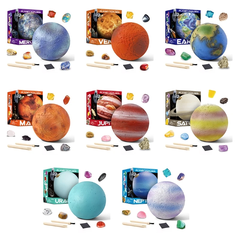 

Eight Planets exploration and excavation of toy treasure hunting sets to Explore Gems Science Toy Science Gift for Mineralogy