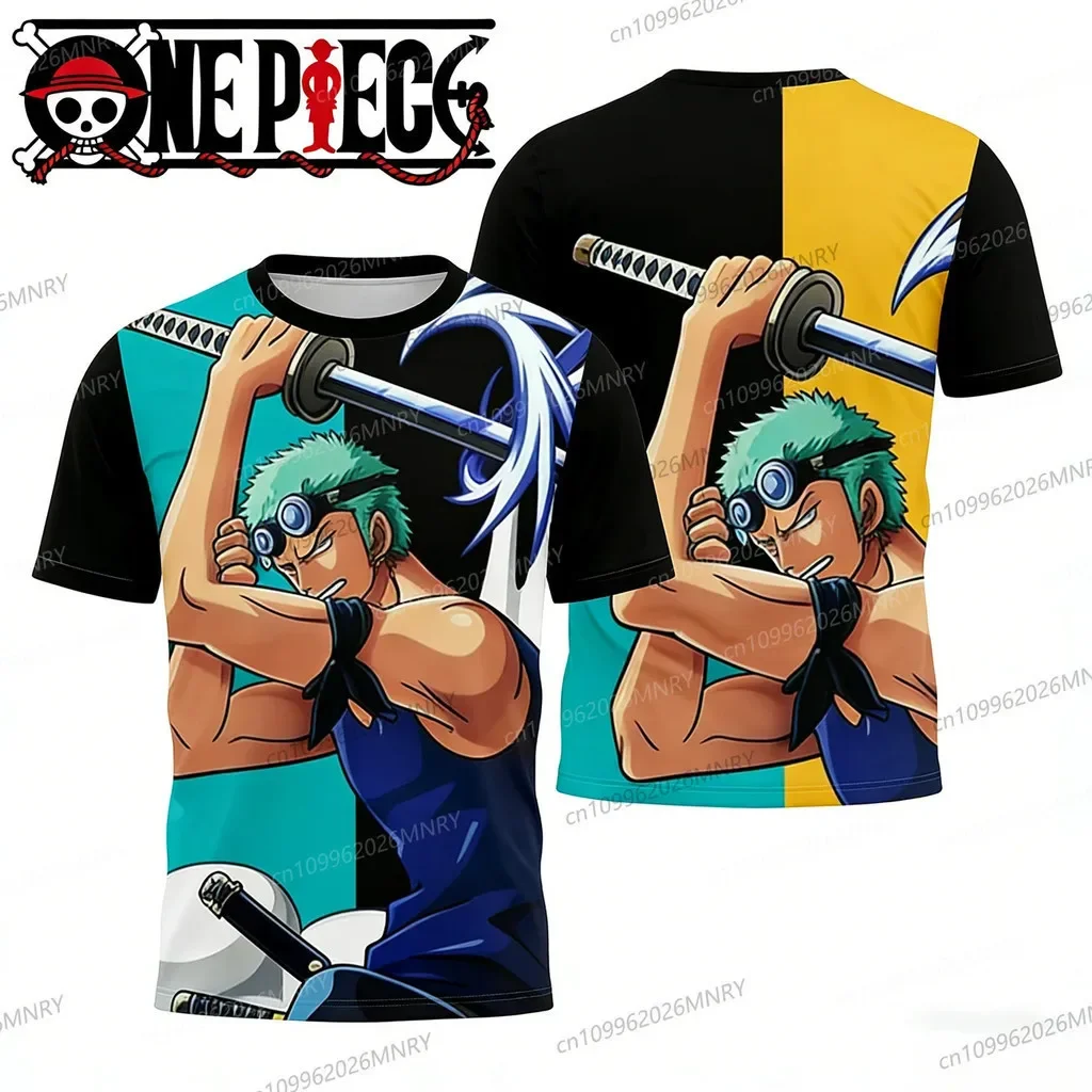 

Children One Piece Short Sleeve Tee Summer Usopp Pop Green Print Soft Breathable Sports Tops Kids Outdoor Play