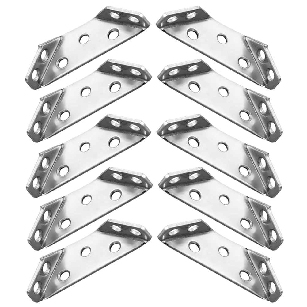 

20pcs Furniture Corner Connectors Stainless Steel Brackets for Cabinets Shelves Sofas Wardrobes Tables Triangle Supports