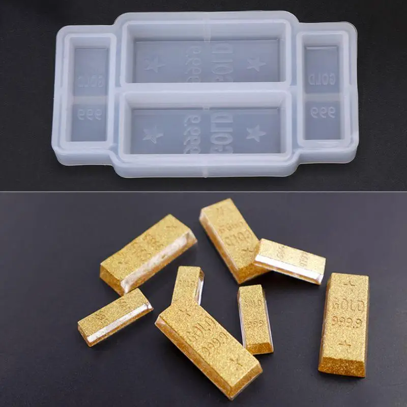 

Y5LB Gold Bar Chocolate Mould Cake Decorating Tools Kitchen Baking Accessories