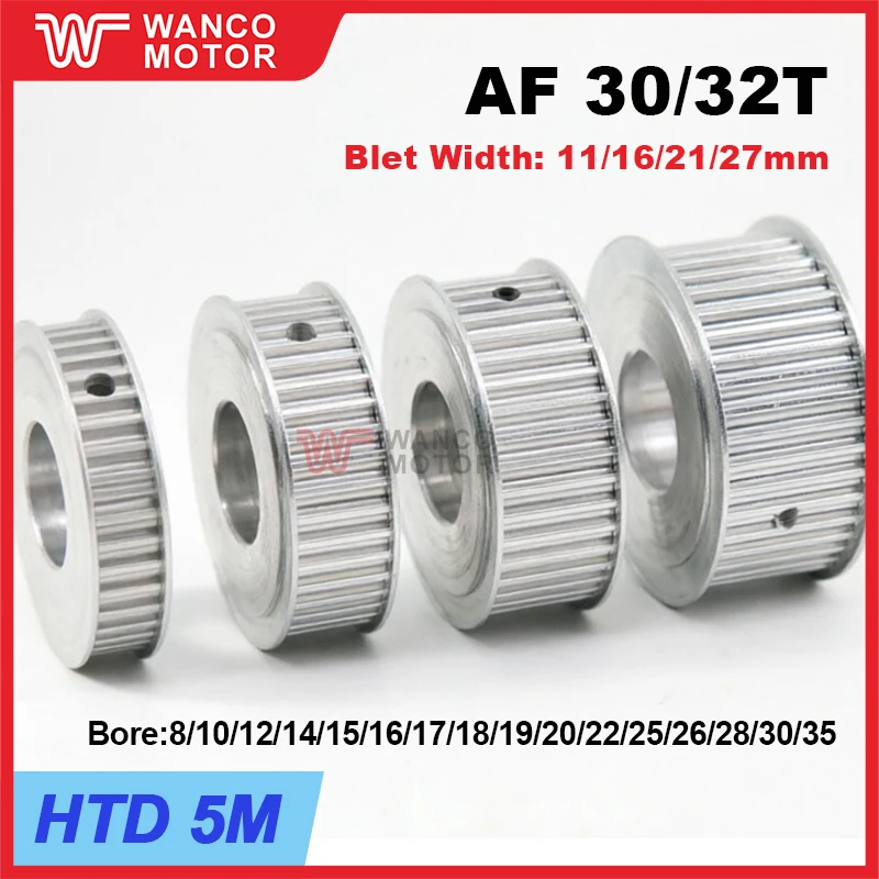 HTD 5M 30T/32T Timing Pulley 30/32Teeth AF  11/16/21/27mm Width Toothed Belt Pulleys 8-35mm Bore Gear Pulley for CNC Machine