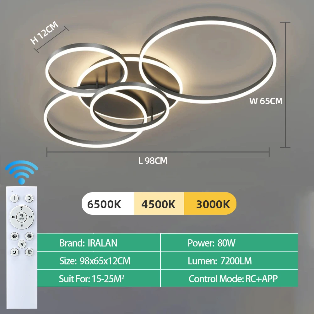 Moderne LED-plafondkroonluchter Verlichting voor thuis Woonkamer Studeerkamer Slaapkamer Dimbare plafondlamp Binnenverlichting decoratie Lampen