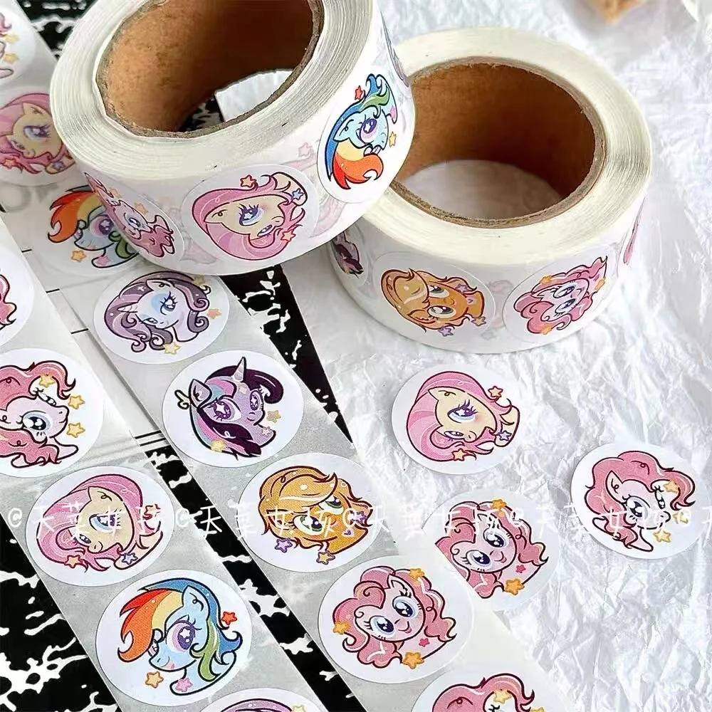 Anime Kawaii My Little Pony Roll Stickers Handbook Materials Decorative Materials Envelope Sealing Dot Sticker Cartoon Decor Toy