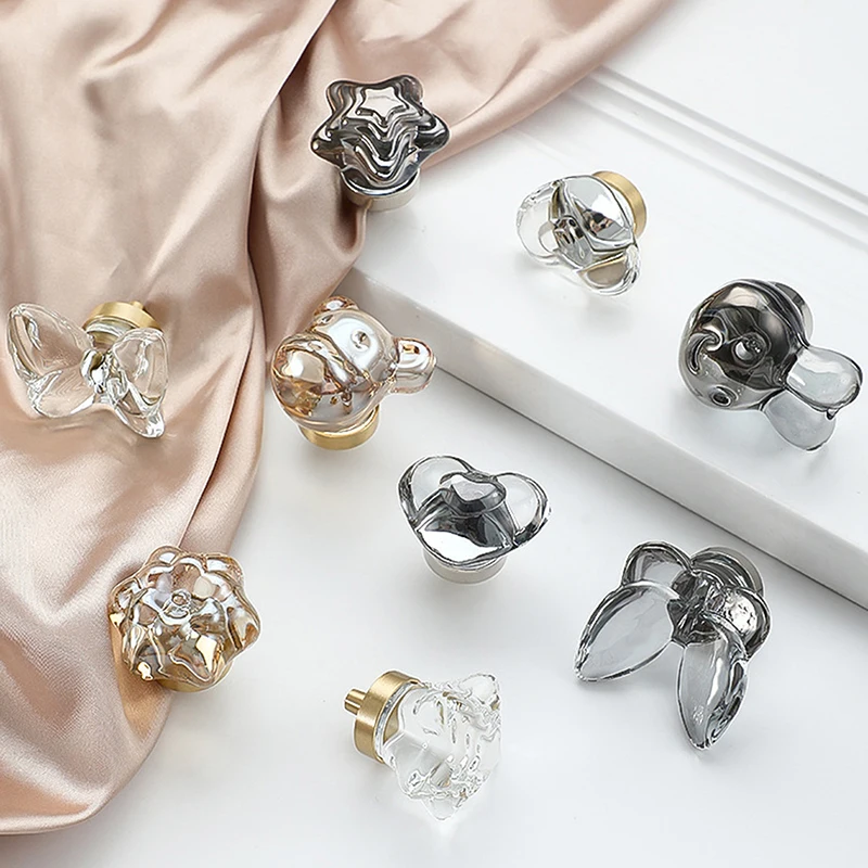

Прозрачная хрустальная ручка с головкой, ручка-бабочка, шкаф, кухонная дверь, ручки ящика, ручки комода, мебельная фурнитура