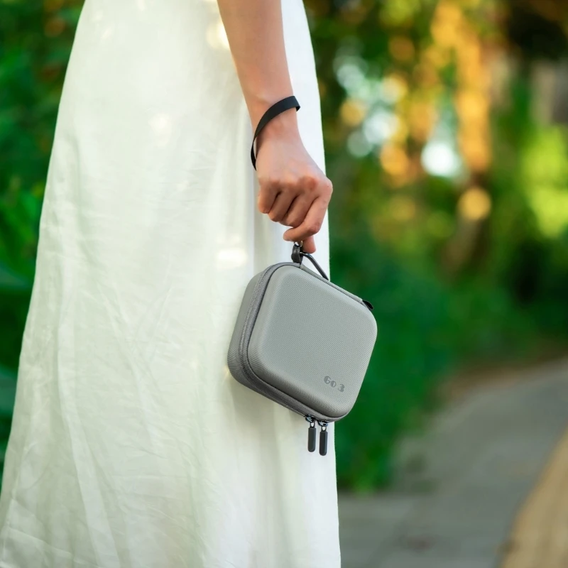 กระเป๋ากล้องพกพา PU กันน้ำกระเป๋าตาข่ายด้านในสำหรับ Insta360 GO3อุปกรณ์จัดระเบียบกล้องพร้อมถาดยึดด้านใน