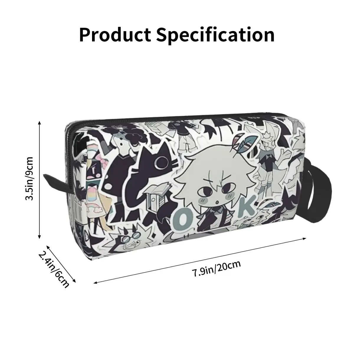 Cartoon Miss Circle Pencil Case for Boys Girls School Pen Box Pencil Bag Stationery Supplies Travel Women Organizer Pouch