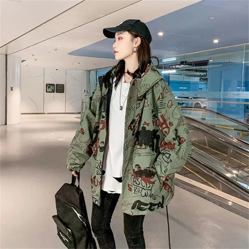 2024 Women Loose Fit Work Clothes Coat Ladies Large Size 4XL Hooded Baseball Jacket Spring Autumn Female Medium Long Styles Tops