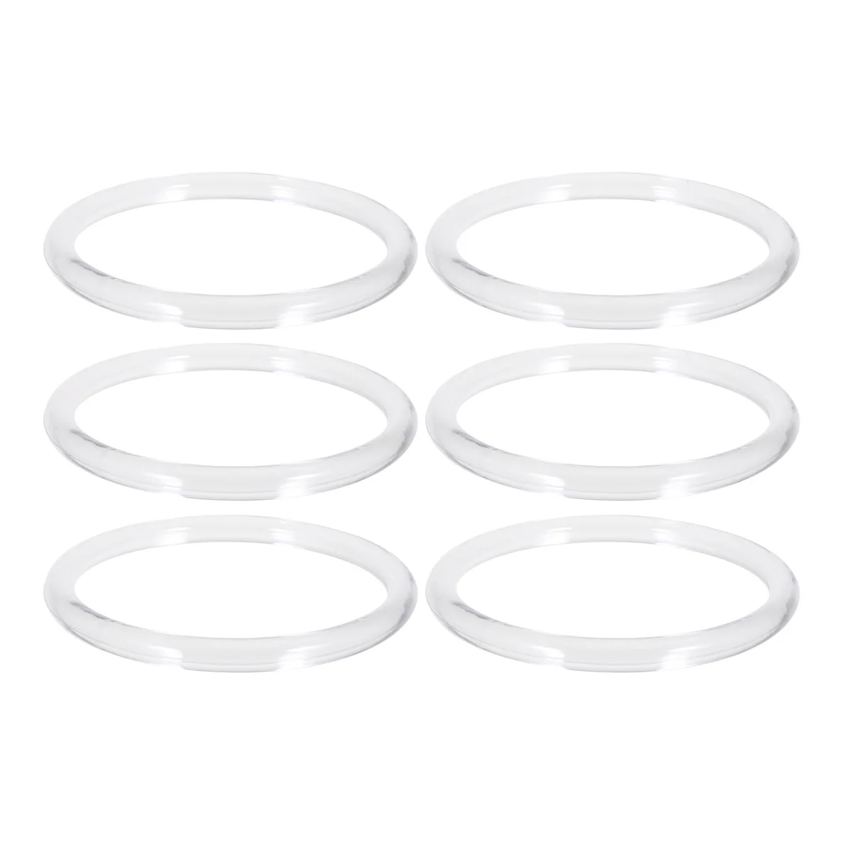 

6Pcs Round Ring Handles Plastic Bag Handle Replacement Female Handbag Accessory Transparent 4 Inch Diameter for DIY Handmade Bag