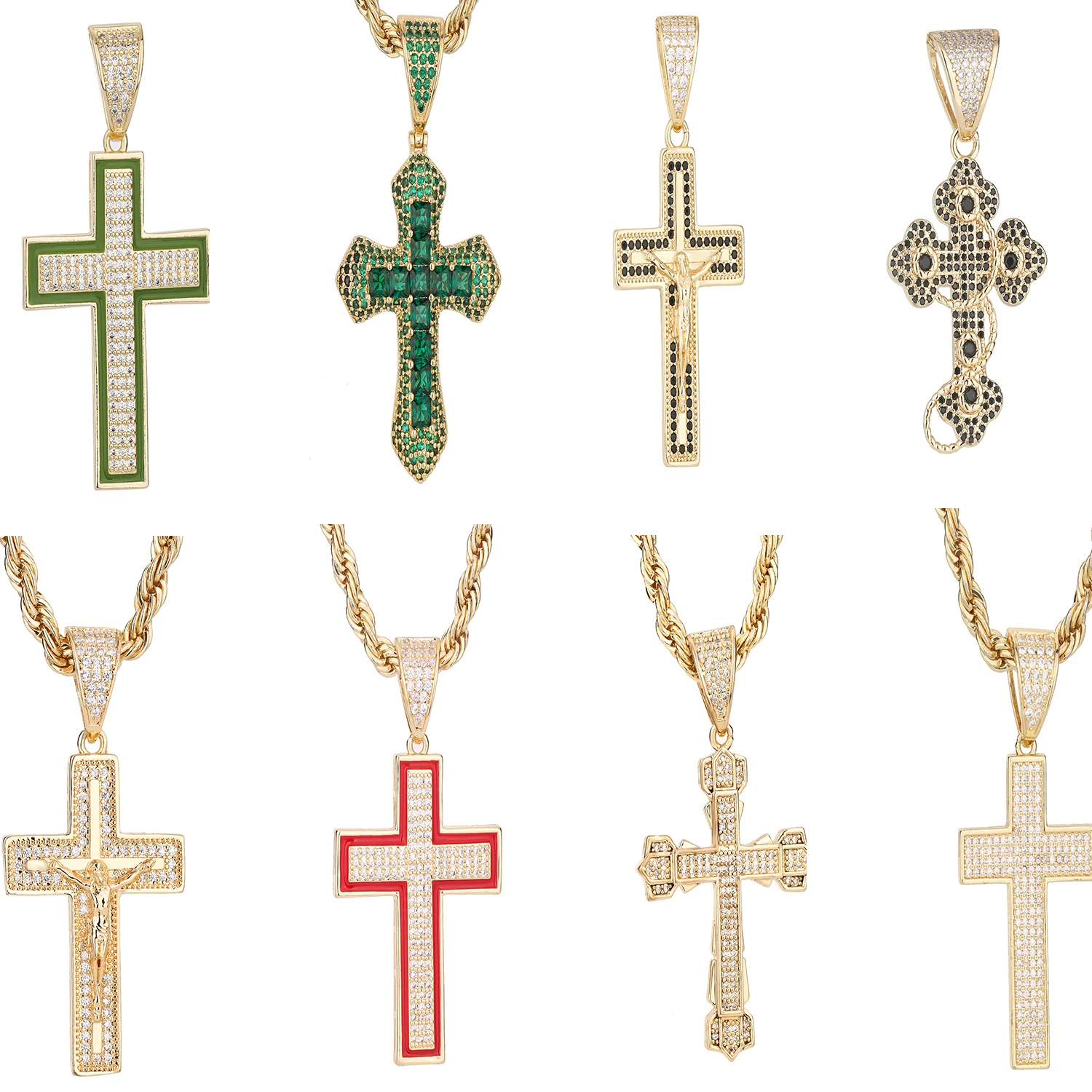 Men'S Fashion Easter - Neuer Hip-Hop-Kreuz-Anhänger für Männer und Frauen,