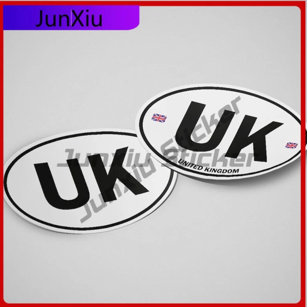 

United Kingdom Flag Sticker Oval-shaped White and Black Cool Car Bumpers Laptops Scratch Resistant Scratch Proof Auto