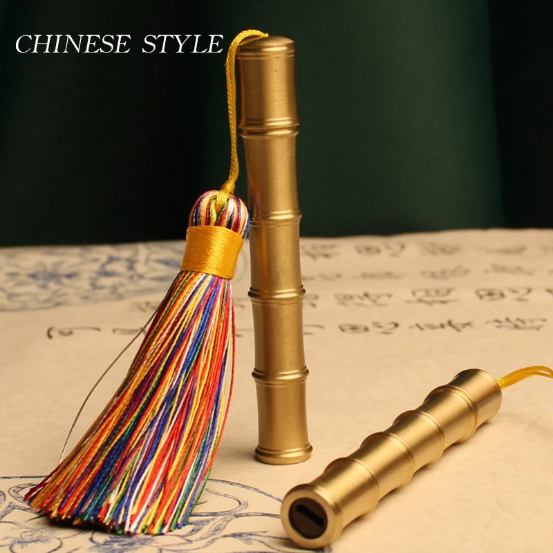 Pure Copper Fire Fold New Bamboo Knot Lighter Igniter Cigarette Lighter Windproof Blow Ignition Induction USB Charging