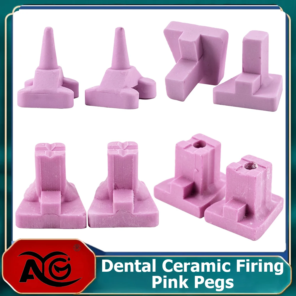 

AG 4Pcs Dental Ceramic Firing Pink Pegs Dental Lab for Single Porcelain Crown Oven Tray Ceramist Tool Dentistry Accessory