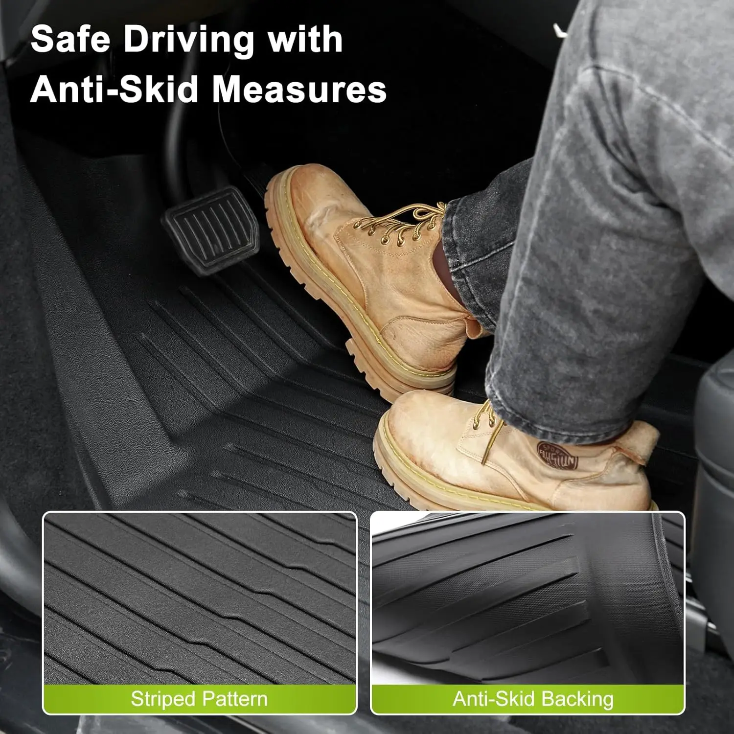 سجادات أرضية لـ 2025 2026 Tesla Model Y Juniper، 8 قطع مجموعة كاملة من ملحقات بطانات البضائع لجميع الأحوال الجوية، سجادة أرضية عديمة الرائحة ثلاثية الأبعاد TPE