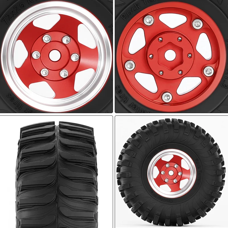 1.3 inch Beadlock Wheels and Tires Hex 7mm 4PCS for RC Crawler Car 1/18 1/24 Traxxas TRX4M Axial SCX24 Upgrade Parts view 4
