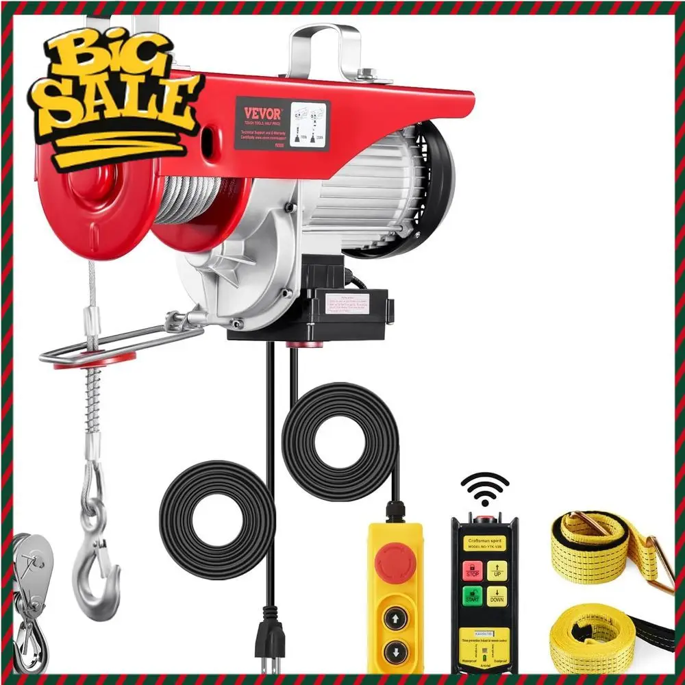 

BestsellerHeavy-Duty 2200 lbs 120V Electric Winch with 328ft Wireline and 14ft Wired Remote, 40ft Lifting Height, Suitable for S
