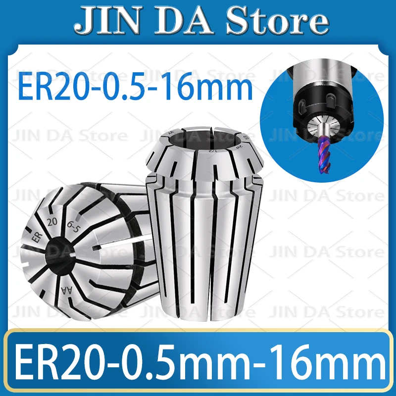 ER20 high-precision 0.008 collet ER20 0.5mm 0.8mm 1.2mm 1.8mm small-aperture collet ER20 4mm 6mm 10mm 12mm ER20 14 15 16mm