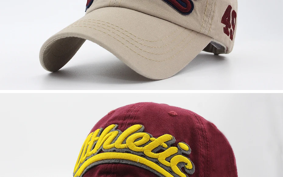 Große Brief Stickerei Baseball Kappe Männer Sommer Casual Frauen Mode Snapback Baumwolle Caps Visier Hip Hop Hut Herbst Einstellbar – Detail 7