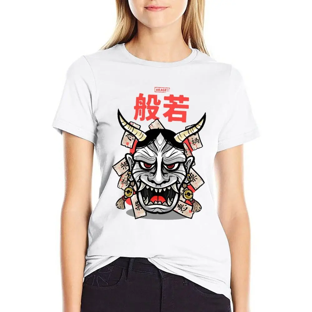 The Hannya Mask Japanese Demon Oni Yokai T-shirts Top Quality T-shirt Round Neck Campaign  Funny Novelty Travel