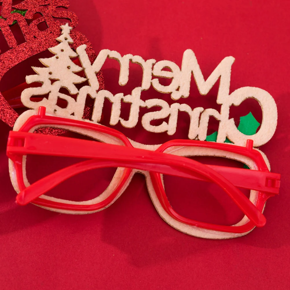 

4Pcs Plastic Eyeglasses Frames Xmas Party Glasses Photo Props Funny Eyewear Costume Cosplay Festival Accessories Gold Silver Red