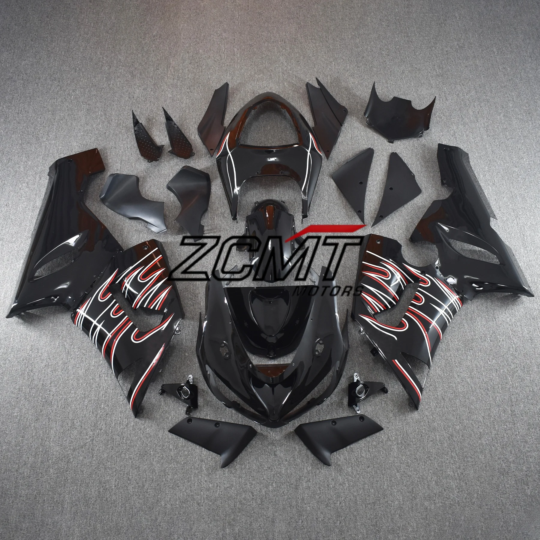 Multiple Choice Motorcycle Fairing Kits for Kawasaki ZX-6R ZX 6R ZX6R 636 2005 2006 05 06 White Black Bodywork Set
