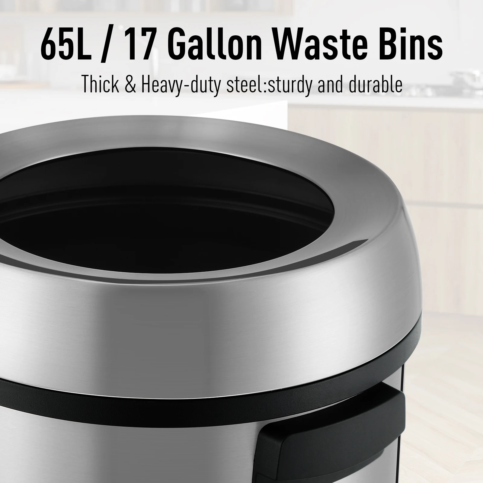 65L/17 Gal Open Top Trash Can, - Commercial Kitchen Garbage Can review and price