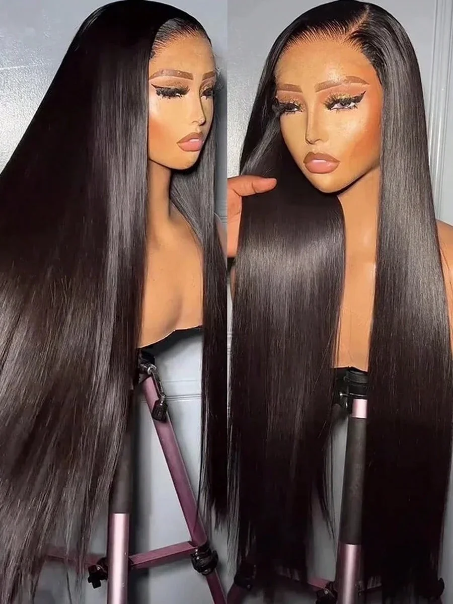 

Прозрачные парики с кружевной вставкой 13X4, шелковистые прямые волосы из натурального человеческого волоса, идеально подходят для повседневной носки и особых случаев, комфортные и естественного вида.