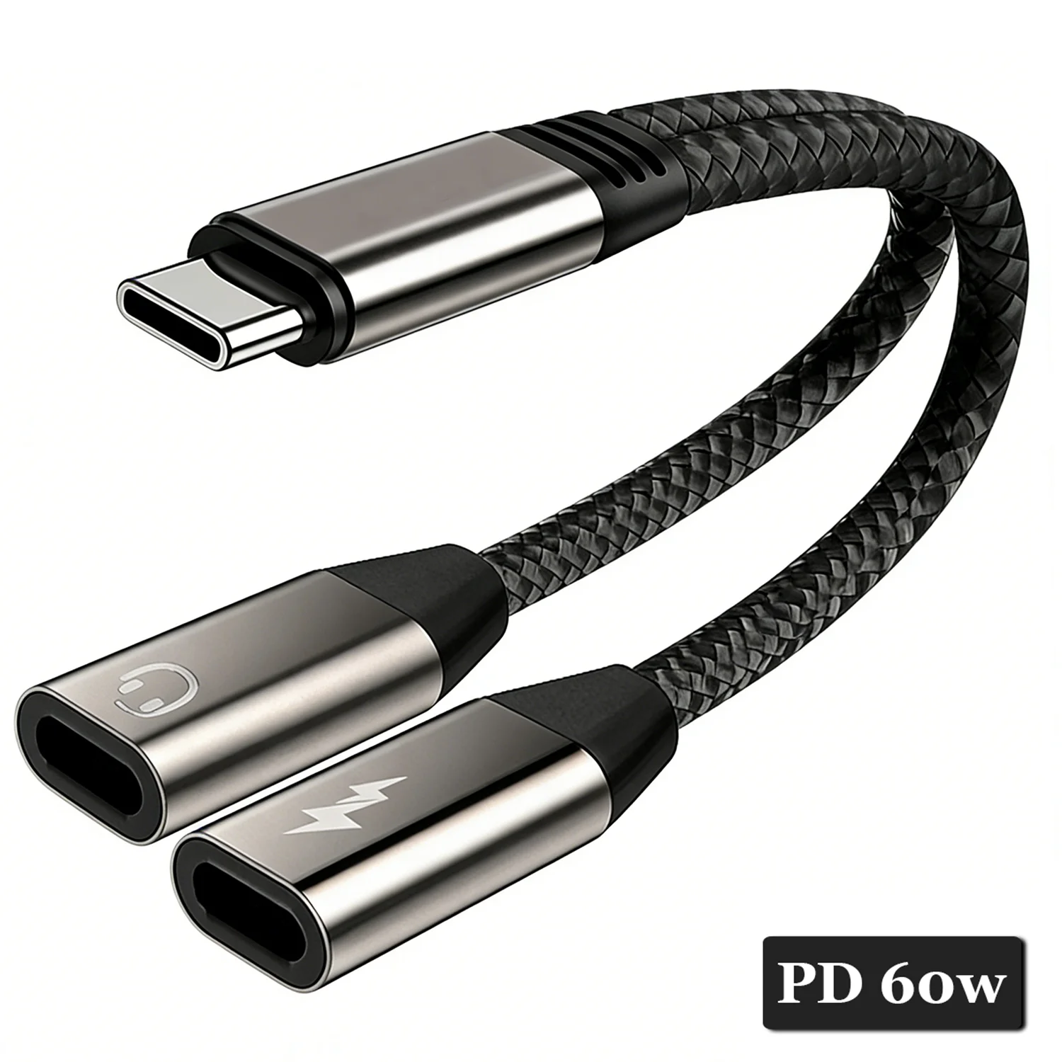 USB C Splitter Type C To Headphone and Charger Adapter with PD 60W Fast Charging and Data Transfer for iPhone 16/15 iPad Samsung